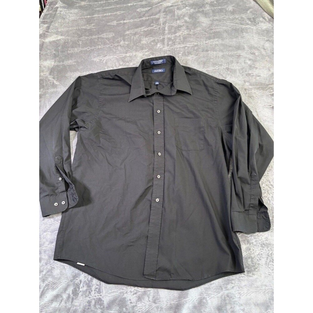 Puritan Men's Black Dress Shirt 17 34/35 | Wrinkle Free No Iron